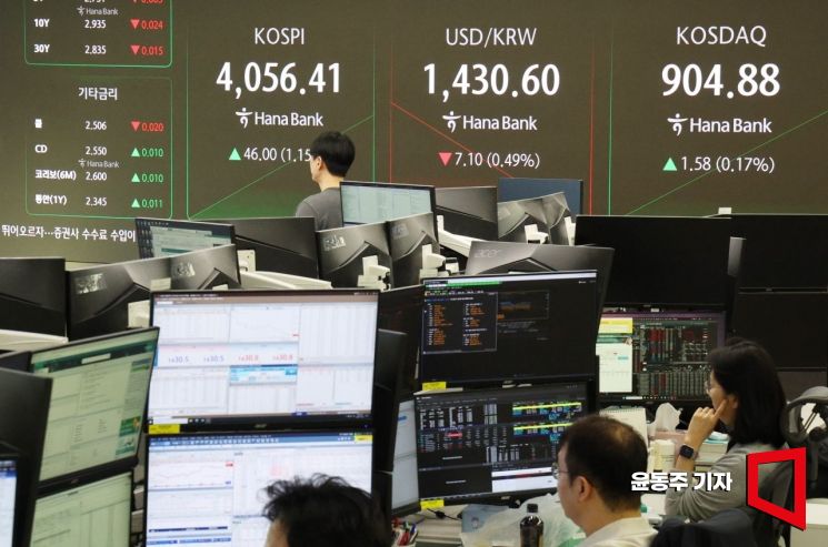 코스피지수가 상승 출발하며 장중 사상 최고치를 다시 한번 경신한 29일 서울 중구 하나은행 딜링룸 현황판에 각종 지수가 표시되고 있다. 2025.10.29 윤동주 기자