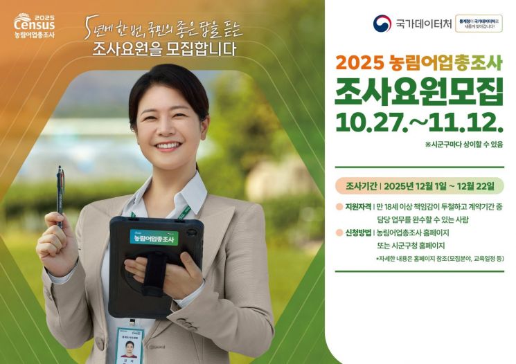 남원시, '농림어업총조사' 조사요원 111명 모집