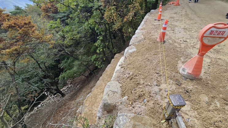 석굴암 진입로 석축 보강 후 모습