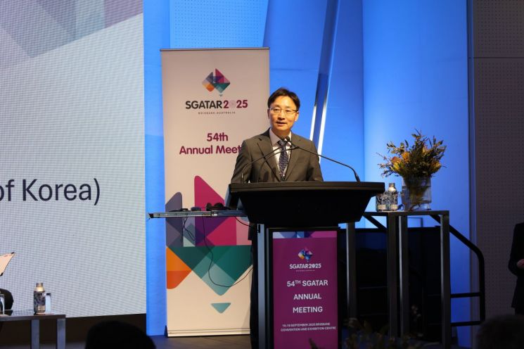 임광현 국세청장이 지난달 16일 호주 브리즈번에서 열린 제54차 아시아·태평양 국세청장회의에 참석해 발언하고 있다. 국세청