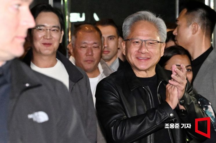 [포토] 지포스 행사에 참석한 젠슨황, 이재용, 정의선 회장