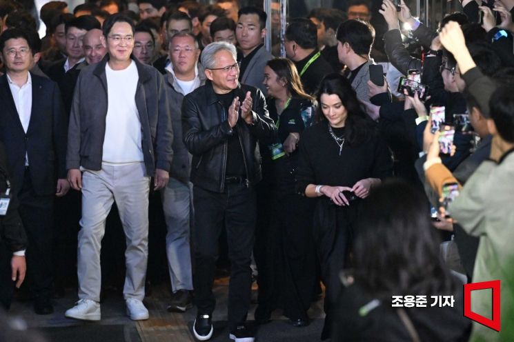 [포토] 지포스 행사 참석한 젠슨황, 이재용, 정의선 회장