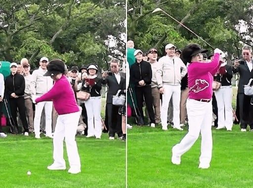 "93세 맞아요?" 박수 쏟아졌다…이길여 총장, 허리 꼿꼿 '풀스윙' 영상 화제