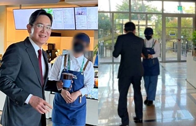 ‘아시아태평양경제협력체(APEC)’ 현장에서 이재용 삼성전자 회장을 우연히 만나 커피 한 잔을 선물한 직원이 5만원을 받은 일화가 전해졌다. 스레드 캡처