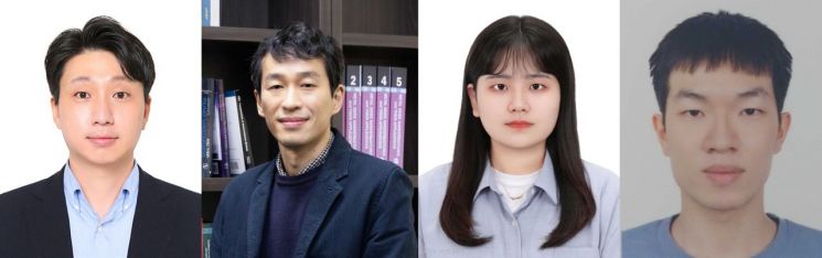연구진 (좌측부터) 김정환 교수, 정창욱 교수, 김수현 연구원(제1저자), 이영준 연구원(제1저자). UNIST 제공