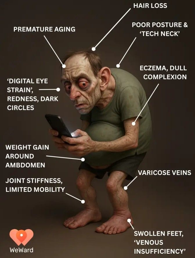 "머리 까지고 구부정, 배만 볼록"…불과 25년 뒤 인류 모습 예측한 AI