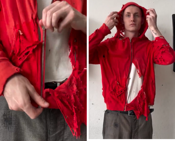 발렌시아가의 신상품 '디스트로이드(Destroyed) 모델 재킷'. 엑스(X·옛 트위터)