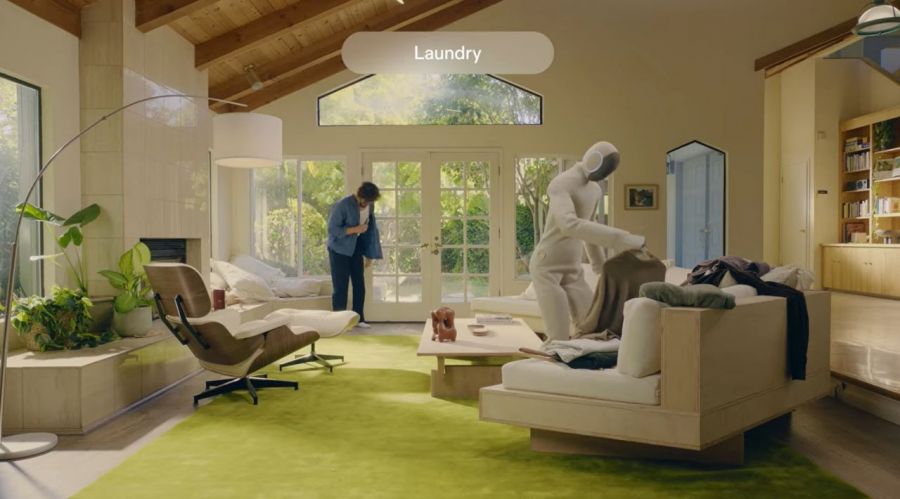 휴머노이드 '네오'가 집안일을 하는 모습. 1X 유튜브 캡처