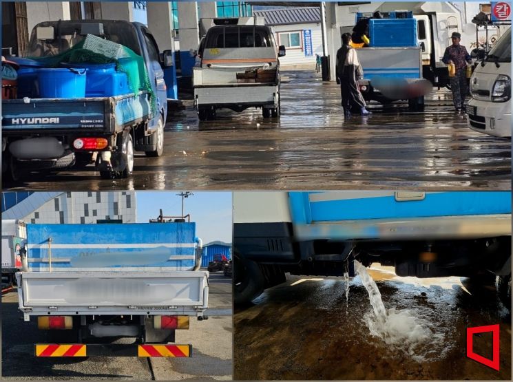 [르포] 활어차 도로에 해수 '펑펑'…행정은 '뒷짐만~'