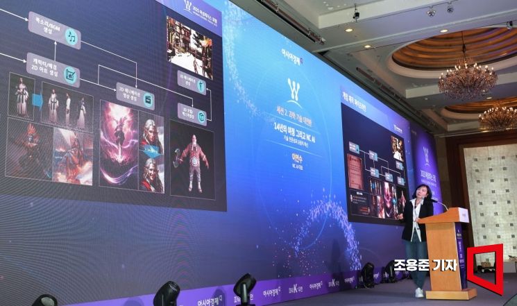 [포토] 여성포럼에서 강연하는 이연수 NC AI대표