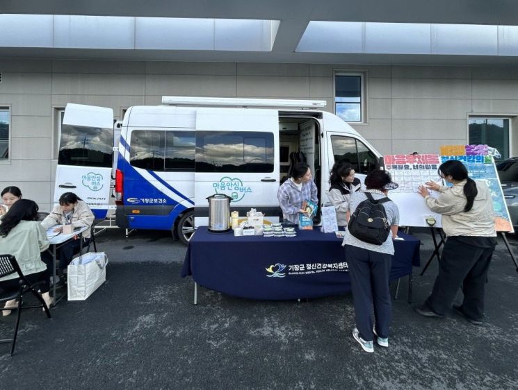 기장군보건소가 지역 주민을 대상으로 현장 캠페인을 진행하고 있다. 기장군 제공