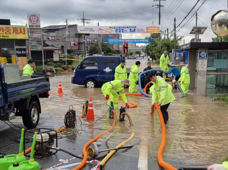 올해 여름 집중폭우로 침수피해를 입은 나주시 산포면의 모습. 전남도 제공