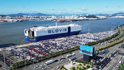 현대차 울산공장 수출선적부두. 현대차그룹