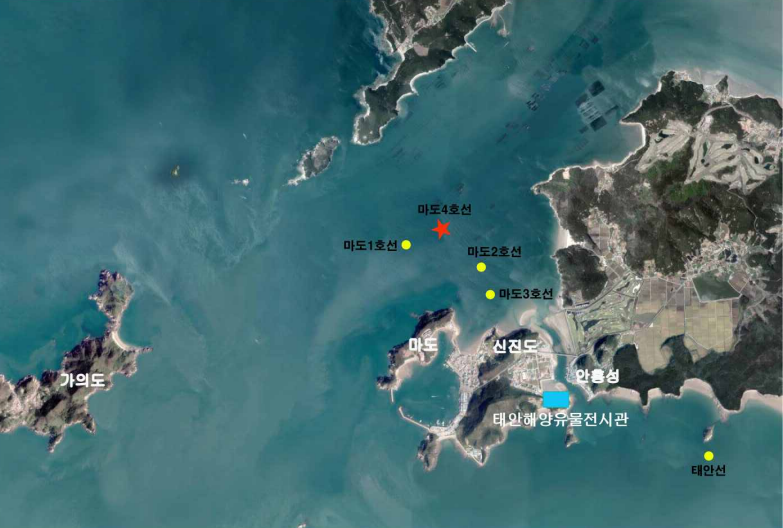 태안 마도 해역 수중발굴조사 현황도. 국립해양유산연구소