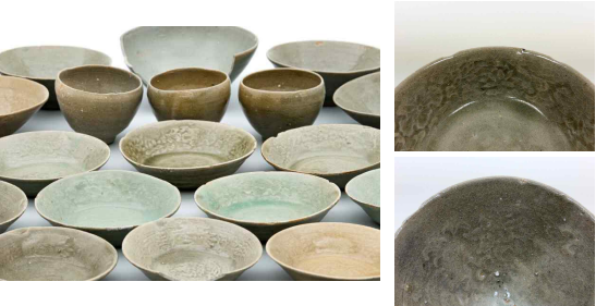 청자 세부 사진(꽃 문양) 국립해양유산연구소.