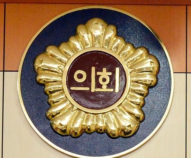 세종시의회 본회의장에 설치된 지방의원 뱃지. /김기완 기자
