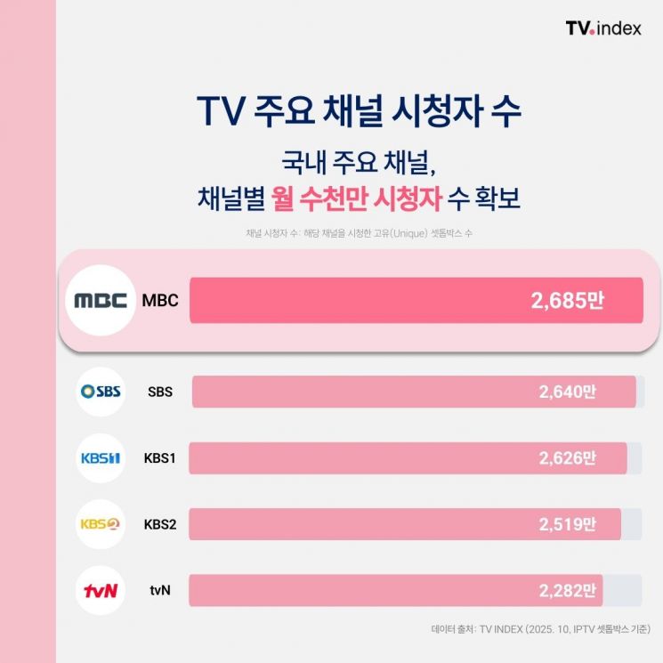 지상파 3사 월 시청자 2600만명...넷플릭스 압도