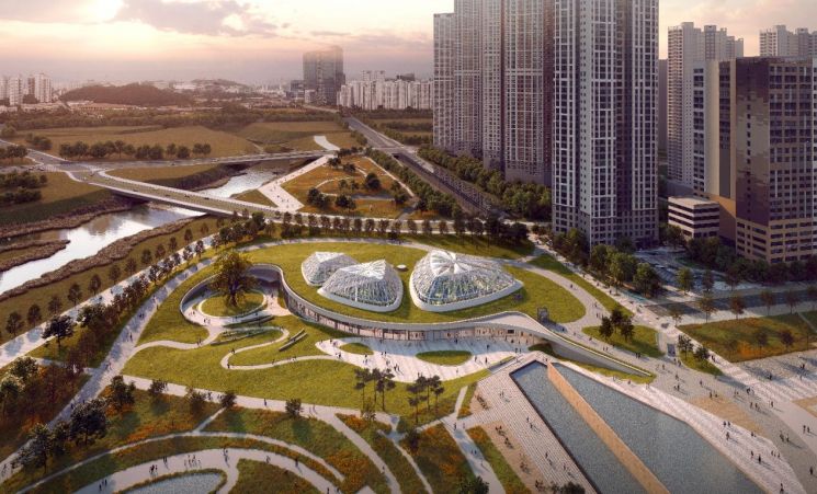 화성 동탄 여울공원 전시온실 조감도. 보타닉가든 화성의 대표 실내 정원으로 오는 2027년 11월 문을 연다. 화성시 제공