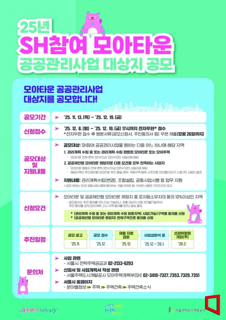 서울시, 모아타운 공공지원대상 확대…자율 추진 어려운 곳 도 지원