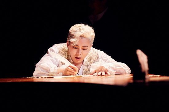 A scene from the musical Almond and the play Amadeus.