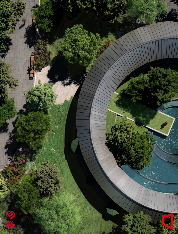 HDC현대산업개발이 잠실 래미안 아이파크 단지 내 야외음악당 '파크오아시스'로 2025 굿디자인어워드에서 은상을 수상했다. HDC현대산업개발 제공