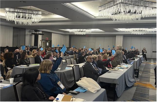 19일 미국 뉴욕에서 열린 '2025 세계항구도시협회 총회'. 부산시가 이사회 임원도시로 만장일치 선출됐다.