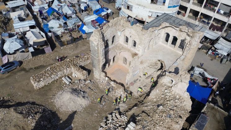 파괴된 가자지구 카사르알바샤 궁전. 아나돌루통신·연합뉴스