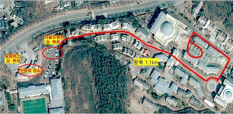 在京畿未来教育坡州校园举行的4级无人自动驾驶汽车“ROii”演示活动。京畿道提供