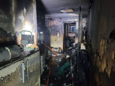 불에 탄 다가구주택 내부 모습. 연합뉴스