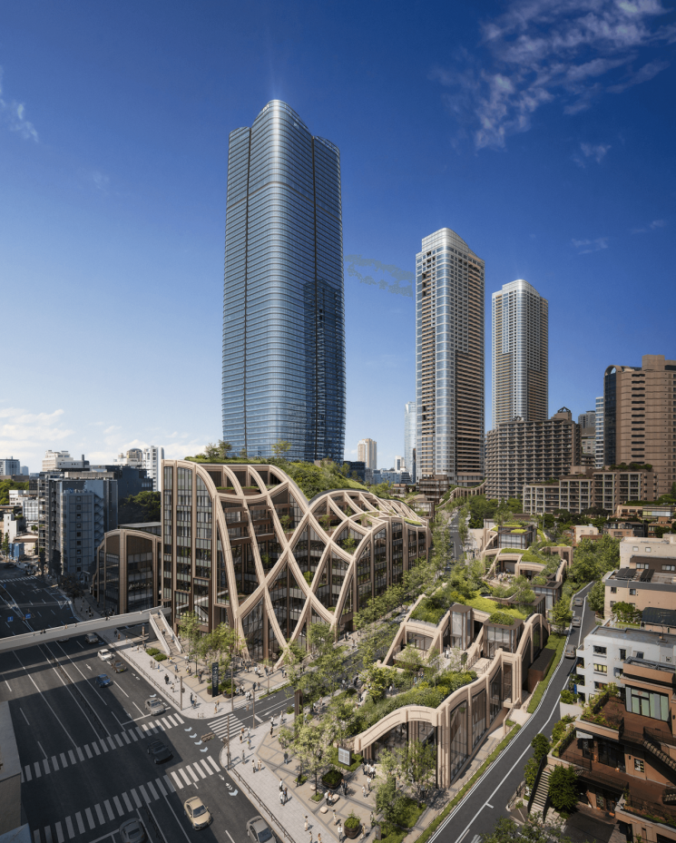 일본 도쿄 초고층 복합단지 아자부다이 힐스 조감도. 모리빌딩