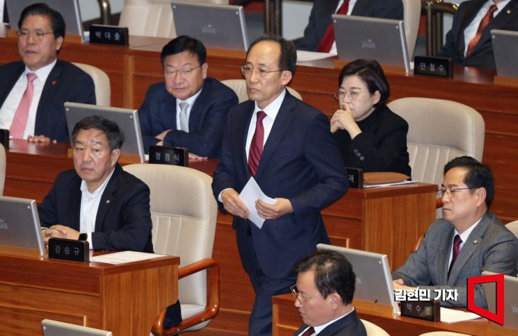 [포토] 체포동의안 신상발언 나서는 추경호