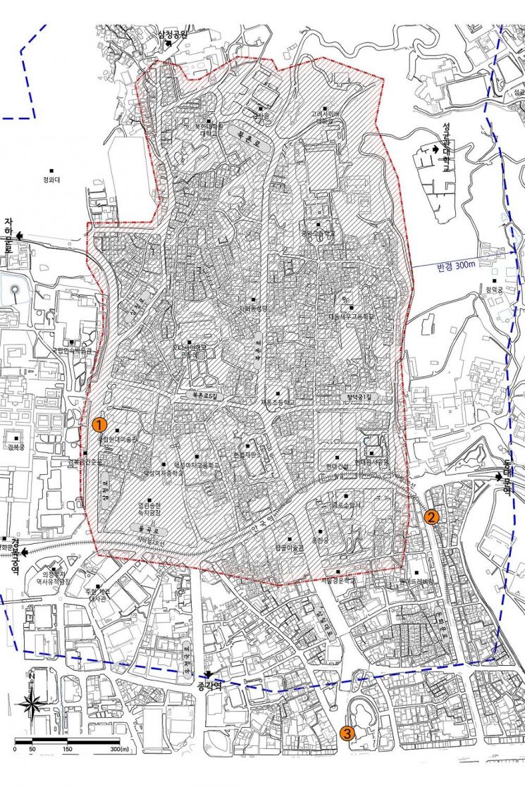 전세버스 승하차장 위치도. 종로구 제공.