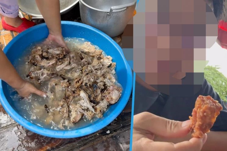 "먹는 척만 해라" SNS 강타…음식물 쓰레기 '팍팍' 씻어 먹는 '이 나라' 충격