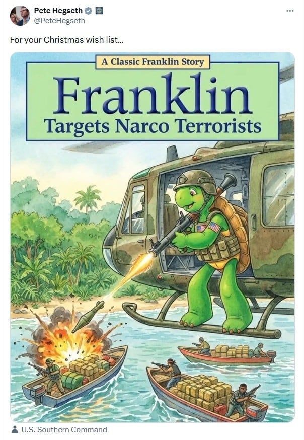 '펑' 배 격침시키는 착한 눈의 꼬마 거북…"그렇게 쓰지마" 美장관에 항의한 출판사