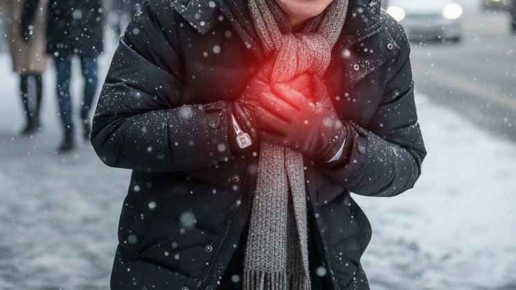 갑자기 추워지니 가슴이 '찌릿찌릿'…"30분 이상 지속시 병원가야" 전문가 조언