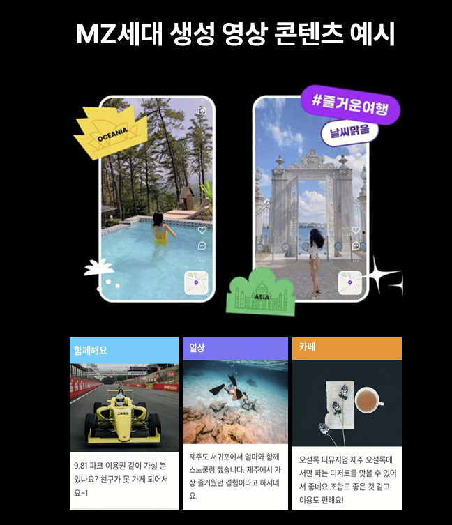 트립비토즈에 따르면 영상 기반 예약 전환율이 사진 대비 120% 높아지는 등 AI, 콘텐츠 기반 모델이 MZ·인플루언서 주도 여행 소비를 재편하고 있다. 사진은 트립비토즈 애플리케이션 피드. 이미지 제공=트립비토즈