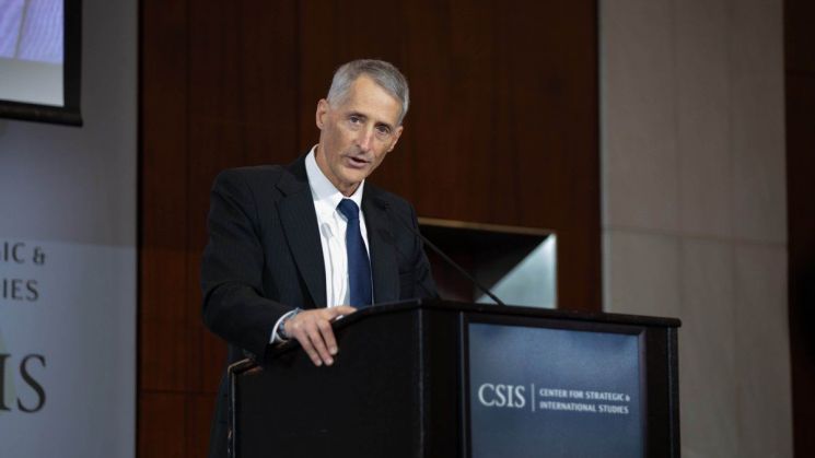 조나단 프리츠 미국 국무부 선임부차관보가 3일(현지시간) 워싱턴D.C.에서 열린 한국국제교류재단·전략국제문제연구소 포럼에서 기조연설을 하고 있다.