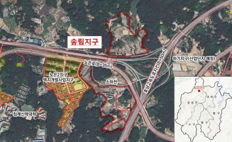 대전시 유성 대동지구 등 신규산단 4곳 첫 공개(송림지구)