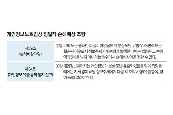 개인정보보호법상 징법적 손해배상 조합. 법률신문.