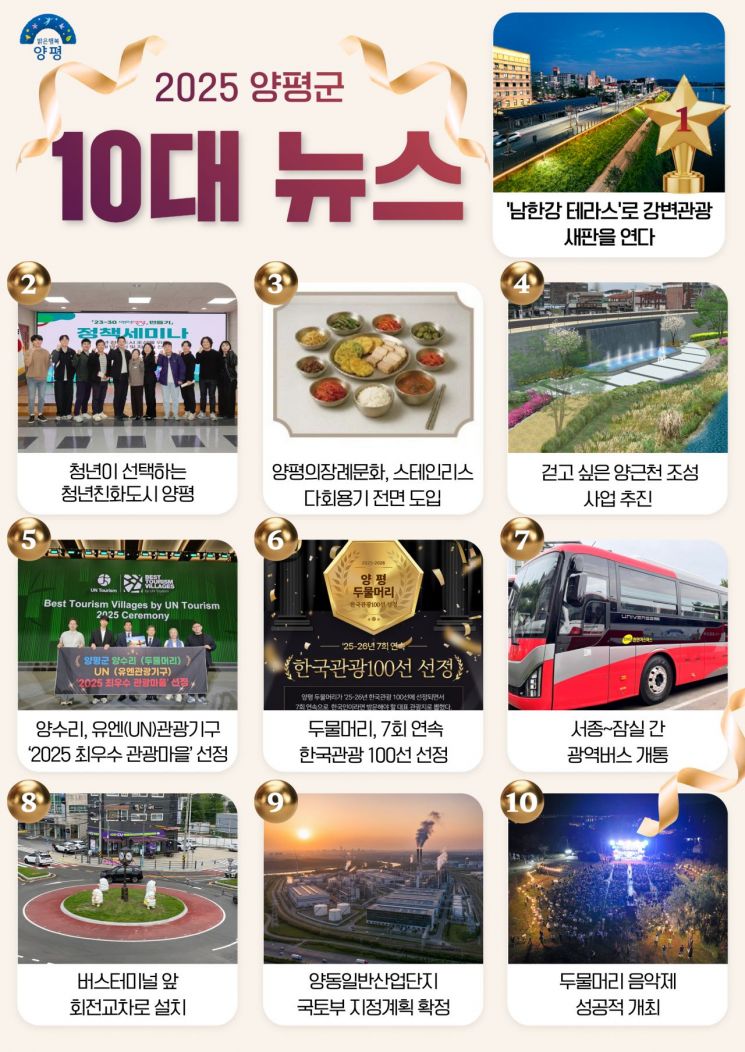 양평군, 2025년 10대 뉴스 1위에 '남한강테라스' 선정
