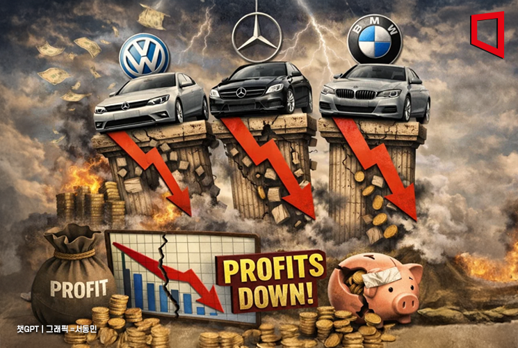 독일 車 3사 영업익 76% 급감…금융위기 이후 '최악'