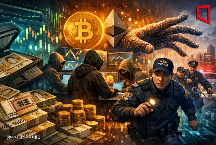 "오만원권 위조해 가상화폐 사려던 일당 잡은 경찰"…한은 포상