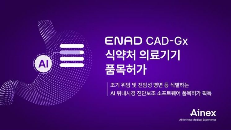 아이넥스 ENAD CAD-Gx, 조기·진행성 위암 실시간 판별 AI로 의료기기 3등급 획득