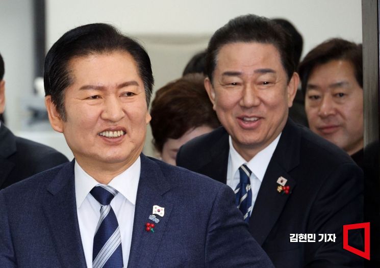 [포토] 최고위 참석하는 정청래·김병기