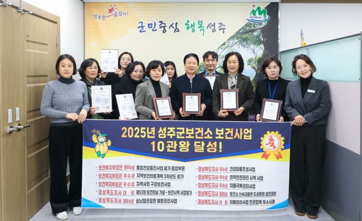 성주군, 2025년 보건사업 '10관왕' 금자탑…건강도시 위상 입증