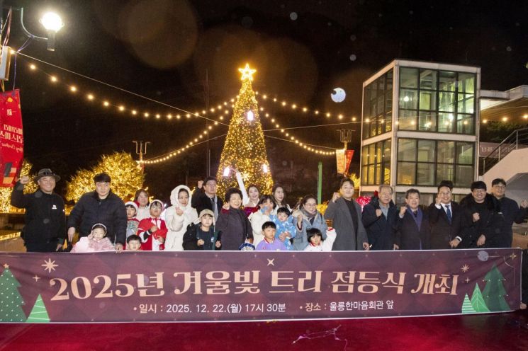 밤바다 대신 별빛… 울릉군, 겨울빛 트리 점등식