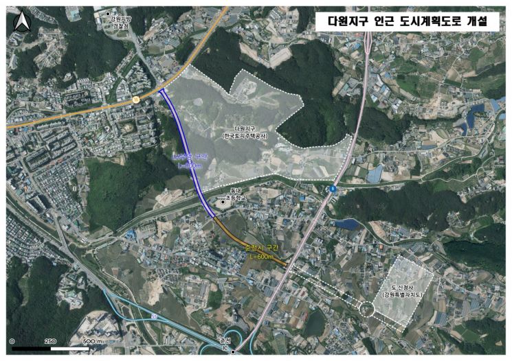 춘천시, 다원지구 구역 외 도로 LH 대행 시행…2029년 전 구간 개통 목표