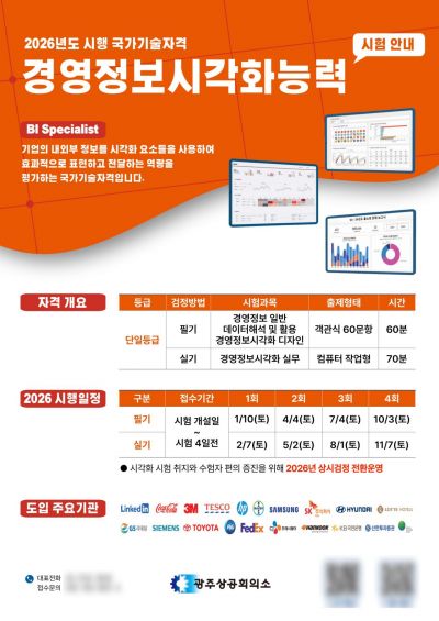 광주상의, 경영정보시각화능력 시험 확대 