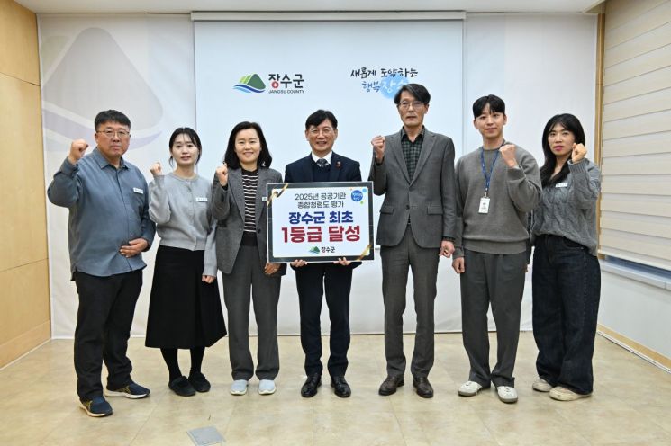 장수군, 공공기관 종합청렴도 평가서 '1등급' 
