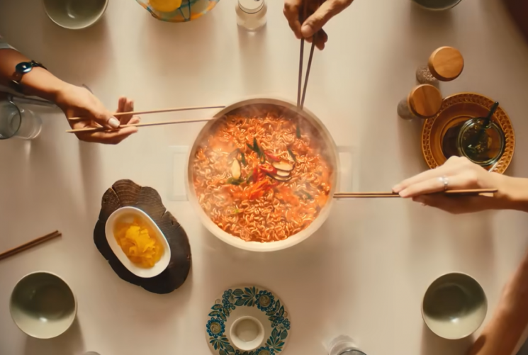 aespa's Shin Ramyun commercial has surpassed 144 million cumulative views on YouTube. Screenshot of Shin Ramyun commercial